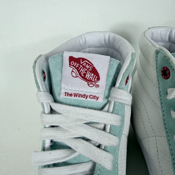Vans Sk8-Hi Reissue Chicago Edition Athletic Sneakers Womens 9.5 Aqua White - Picture 5 of 11